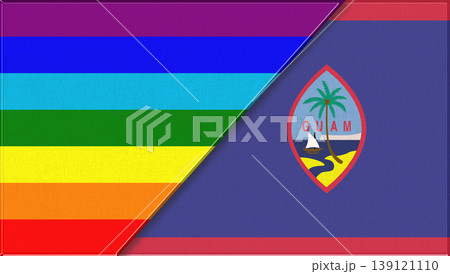 Flags of LGBT and Guam. LGBT and Guam official flags.Symbol of sexual minorities Flags of LGBT and Guam. LGBT and Guam official flags.Symbol of sexual minorities 139121110