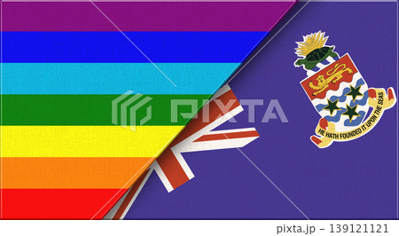 Flags of LGBT and Cayman islands. LGBT and Cayman islands national flags Flags of LGBT and Cayman islands. LGBT and Cayman islands national flags 139121121