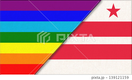 Flags of LGBT and Columbia DC. LGBT and Columbia DC. Symbol of sexual minorities Flags of LGBT and Columbia DC. LGBT and Columbia DC. Symbol of sexual minorities 139121159
