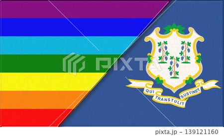 Flags of LGBT and Connecticut. LGBT and Connecticut state. sexual minorities Flags of LGBT and Connecticut. LGBT and Connecticut state. sexual minorities 139121160