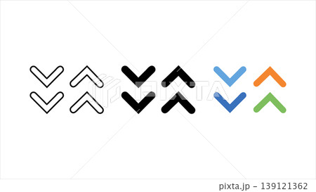 Accordions expand and collapse arrow icon set in outline, solid black, and colorful design styles isolated on white background Accordions expand and collapse arrow icon set in outline, solid black, and colorful design styles isolated on white background 139121362