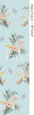 Collection of dreamy watercolor floral and whimsical seamless patterns in pastel tones 139121902