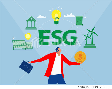 Business investment green sustainability,esg concept of environmental, social and governance solution environmental and corporate responsibility in business company vector Business investment green sustainability,esg concept of environmental, social and governance solution environmental and corporate responsibility in business company vector 139121906