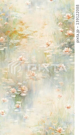Collection of dreamy soft focus watercolor floral and nature seamless patterns 139122088
