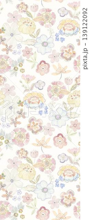 Collection of dreamy soft focus watercolor floral and nature seamless patterns 139122092