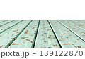 Perspective view of a flat wooden surface with a pronounced texture and annual rings. 139122870