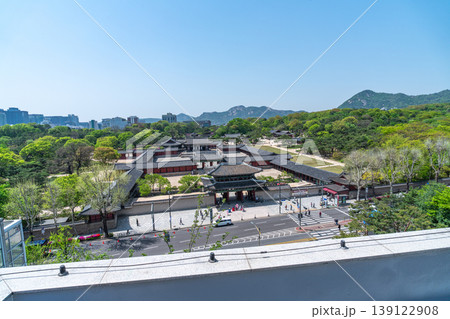 Seoul, South Korea - Apr. 18, 2026 : High angle view of Changgyeonggung Palace and Honghwamun Gate in Seoul, South Korea Seoul, South Korea - Apr. 18, 2026 : High angle view of Changgyeonggung Palace and Honghwamun Gate in Seoul, South Korea 139122908