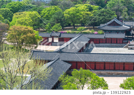 Seoul, South Korea - Apr. 18, 2026 : High angle view of Changgyeonggung Palace and Honghwamun Gate in Seoul, South Korea Seoul, South Korea - Apr. 18, 2026 : High angle view of Changgyeonggung Palace and Honghwamun Gate in Seoul, South Korea 139122923
