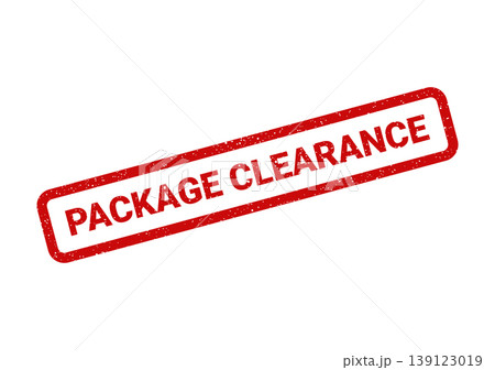 Textured rectangular stamp displaying a package clearance message, great for sales events and inventory reduction Textured rectangular stamp displaying a package clearance message, great for sales events and inventory reduction 139123019