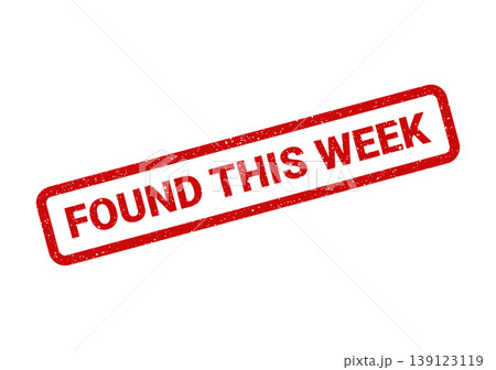 Textured red rectangle stamp with Found This Week text, suitable for weekly inventory or lost item updates Textured red rectangle stamp with Found This Week text, suitable for weekly inventory or lost item updates 139123119