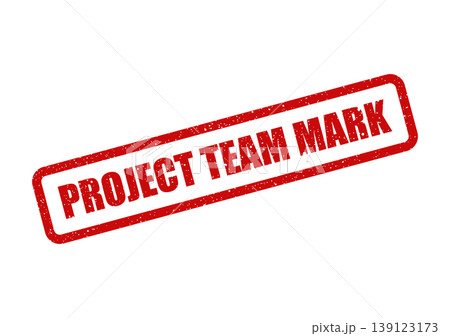 Textured red rectangular stamp with PROJECT TEAM MARK text for internal identification and tracking purposes Textured red rectangular stamp with PROJECT TEAM MARK text for internal identification and tracking purposes 139123173