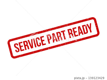 Textured rubber stamp icon featuring the message service part ready, ideal for inventory management or completed repair status notification Textured rubber stamp icon featuring the message service part ready, ideal for inventory management or completed repair status notification 139123429