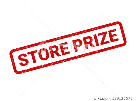 Vibrant red grunge rubber stamp with a textured effect, prominently displaying STORE PRIZE to signify a win, reward, or special offer in a retail promotion Vibrant red grunge rubber stamp with a textured effect, prominently displaying STORE PRIZE to signify a win, reward, or special offer in a retail promotion 139123579