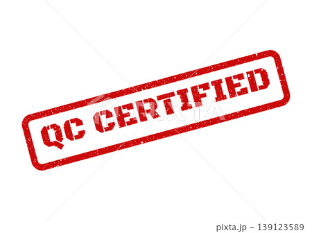 Vibrant red grunge style rubber stamp signifying quality control certification, suitable for official product verification Vibrant red grunge style rubber stamp signifying quality control certification, suitable for official product verification 139123589
