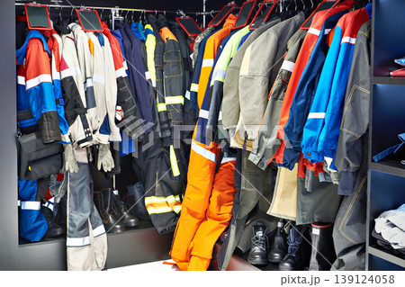 Wardrobe with hangers for work clothes Wardrobe with hangers for work clothes 139124058