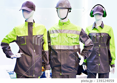 Mannequins in reflective work clothes Mannequins in reflective work clothes 139124059