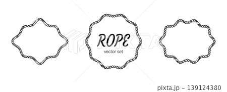 Boarder knot set with rectangle oval frame ribbon western knit. Rope arch and decorative shape continuous line icon within. Rectangular border and square outline for logo. Boarder knot set with rectangle oval frame ribbon western knit. Rope arch and decorative shape continuous line icon within. Rectangular border and square outline for logo. 139124380