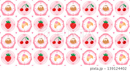 Cute sweet flower with floral pattern frame for spring cake seamless. Patchwork gingham bg with vector quilt daisy for coquette check texture. Berry girly cute with background floral stripe. Cute sweet flower with floral pattern frame for spring cake seamless. Patchwork gingham bg with vector quilt daisy for coquette check texture. Berry girly cute with background floral stripe. 139124402