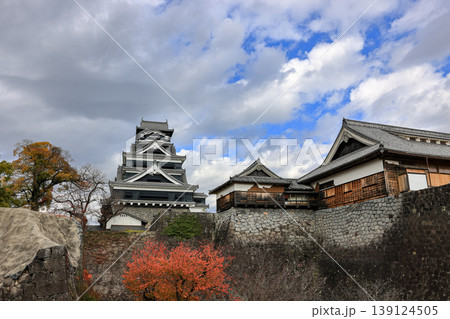 Kumamoto Castle, Historic Japanese Castle and Landmark reconstructed from the 2016 earthquake damage. Kumamoto Castle, Historic Japanese Castle and Landmark reconstructed from the 2016 earthquake damage. 139124505