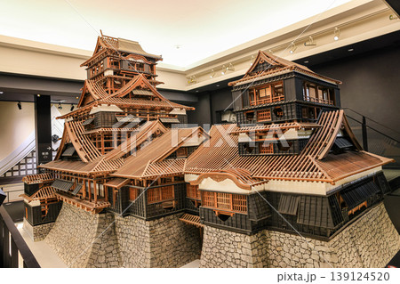 A miniature castle mockup of Kumamoto Castle. 139124520