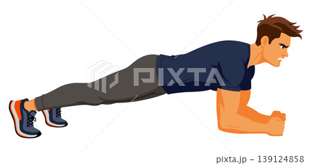 Man doing plank exercise vector illustration Man doing plank exercise vector illustration 139124858