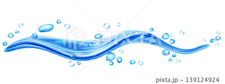 Transparent water splash with drops 139124924