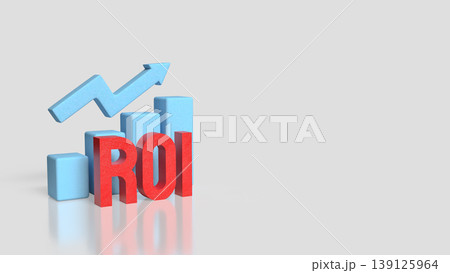 Return on Investment ROI Growth Concept with Bar Chart and Arrow 3d render. Return on Investment ROI Growth Concept with Bar Chart and Arrow 3d render. 139125964
