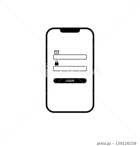 スマホのログイン画面・ユーザー認証のアイコンのイラスト 139126256