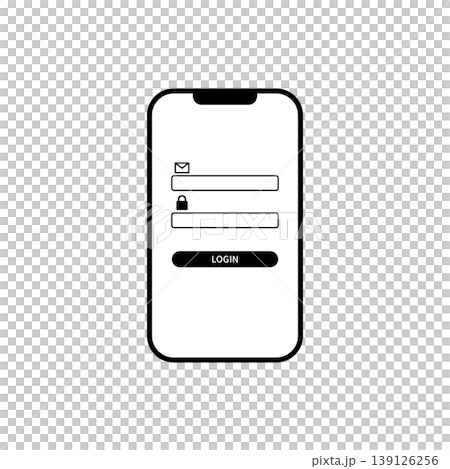 スマホのログイン画面・ユーザー認証のアイコンのイラスト 139126256
