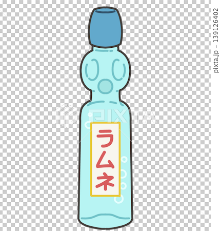 Ramune bottle with Ramune label Ramune bottle with Ramune label 139126402