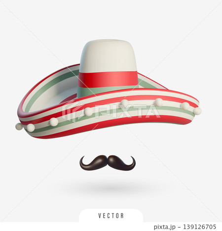 3D sombrero hat illustration 3D sombrero hat illustration 139126705