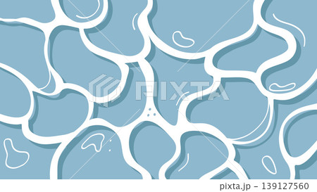 Water Ripple Surface Cartoon Flat with Sunlight...のイラスト素材 [139127560 ...