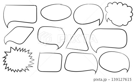 Speech Bubble Line Doodle Bundle Sketch.Vector Illustration Speech Bubble Line Doodle Bundle Sketch.Vector Illustration 139127615