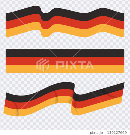 Hand Drawn Germany Wavy Flag Ribbon Set.Vector Illustration Hand Drawn Germany Wavy Flag Ribbon Set.Vector Illustration 139127669