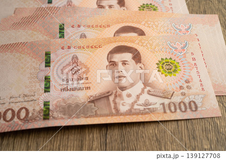 Thai baht banknote money, investment economy, accounting business and banking. 139127708