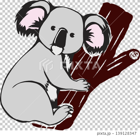 Realistic hand-drawn koala illustration 139128347