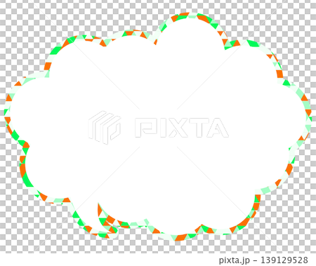 Stained glass style speech bubble, triangular pattern, rounded cloud shape Stained glass style speech bubble, triangular pattern, rounded cloud shape 139129528