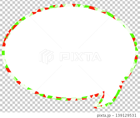 彩色玻璃風格對白泡泡，三角形圖案，圓形 139129531