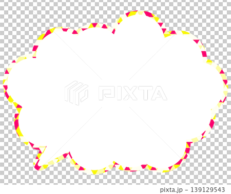 Stained glass style speech bubble, triangular pattern, rounded cloud shape Stained glass style speech bubble, triangular pattern, rounded cloud shape 139129543