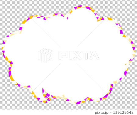 Stained glass style speech bubble, triangular pattern, rounded cloud shape Stained glass style speech bubble, triangular pattern, rounded cloud shape 139129548