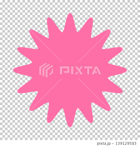 Simple color speech bubble with rounded, jagged shapes Simple color speech bubble with rounded, jagged shapes 139129583
