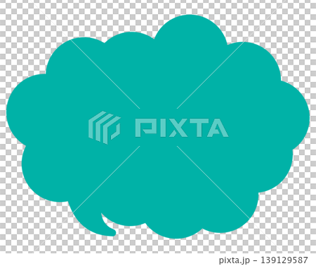 Simple color speech bubble with a rounded cloud shape Simple color speech bubble with a rounded cloud shape 139129587