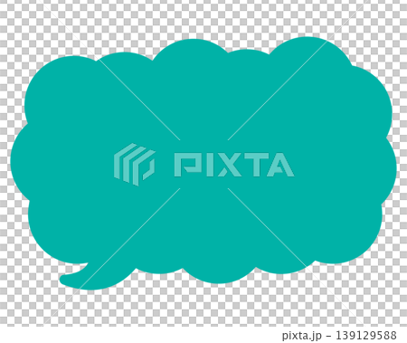 Simple color speech bubble, elongated cloud shape Simple color speech bubble, elongated cloud shape 139129588