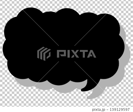Simple color speech bubble, elongated cloud shape Simple color speech bubble, elongated cloud shape 139129597
