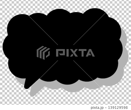Simple color speech bubble, elongated cloud shape Simple color speech bubble, elongated cloud shape 139129598