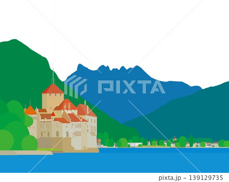シヨン城 chateau de chillon レマン湖 lac leman スイス シヨン城 chateau de chillon レマン湖 lac leman スイス 139129735