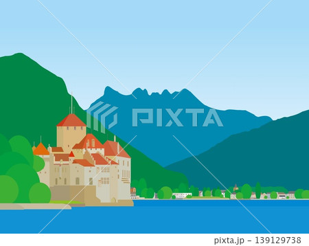 シヨン城　chateau de chillon　レマン湖　lac leman　スイス 139129738