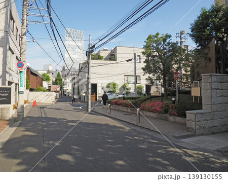 青山の住宅地を通る道路と建物の風景 青山の住宅地を通る道路と建物の風景 139130155