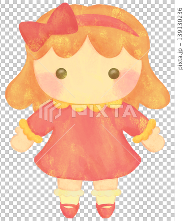 Illustration of a doll in the form of a girl 139130236