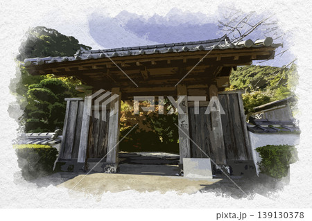 水彩画風 佐伯 佐伯市茶室・汲心亭 大分県佐伯市 水彩画風 佐伯 佐伯市茶室・汲心亭 大分県佐伯市 139130378